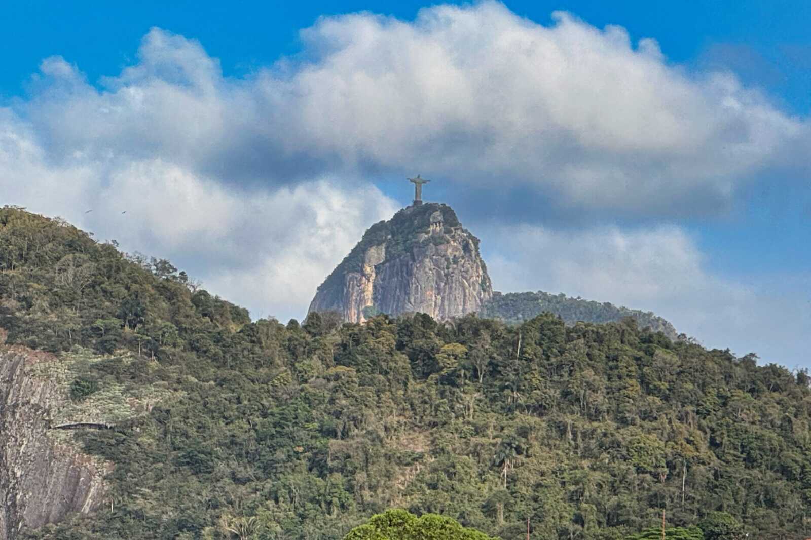 Getting a view of Christ the Redeemer from Copacabana Beach is one of the best things to do in Rio de Janeiro.