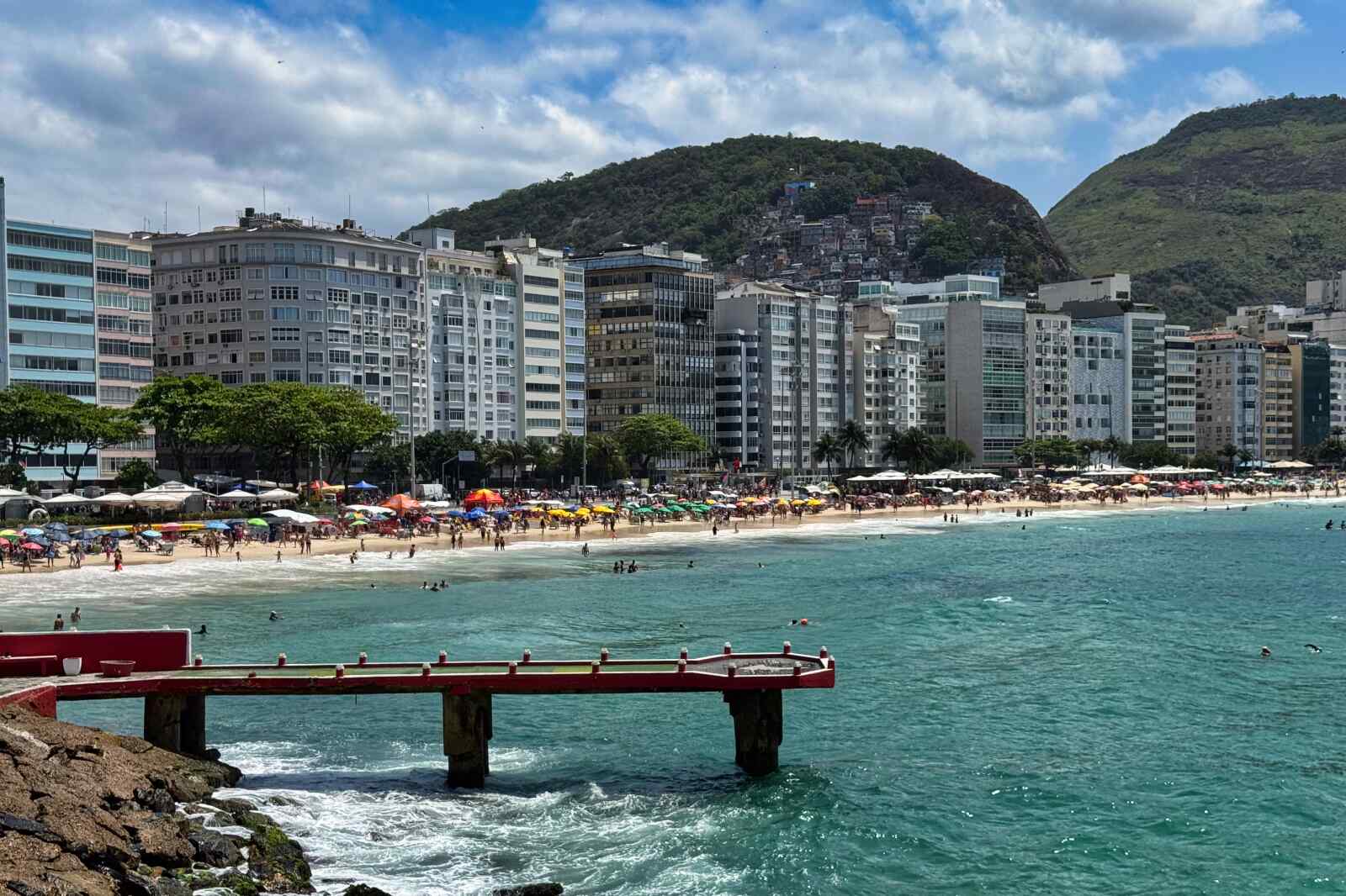 A view of Copacobana Beach from Fort Copacobana in Rio de Janeiro.