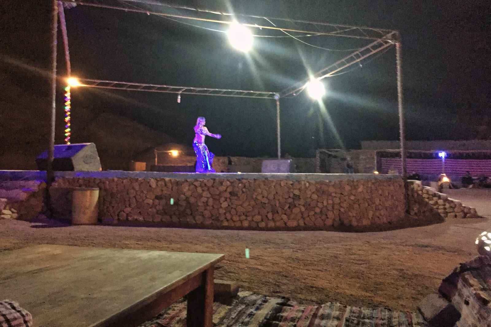 A woman performing at a bedouin encampment in Sharm El-Sheikh, Egypt.