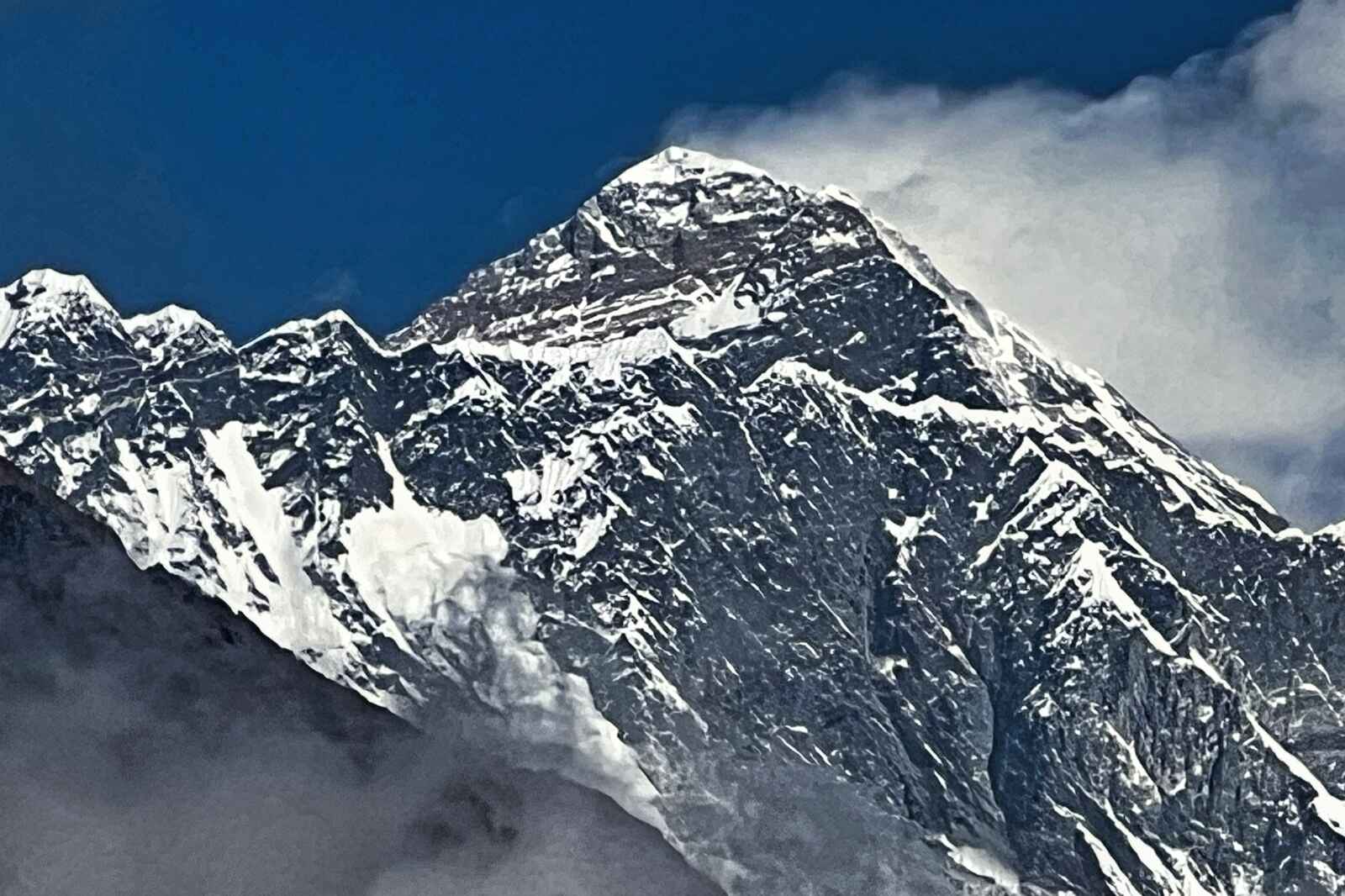 A close-up view of Mt. Everest in Nepal.